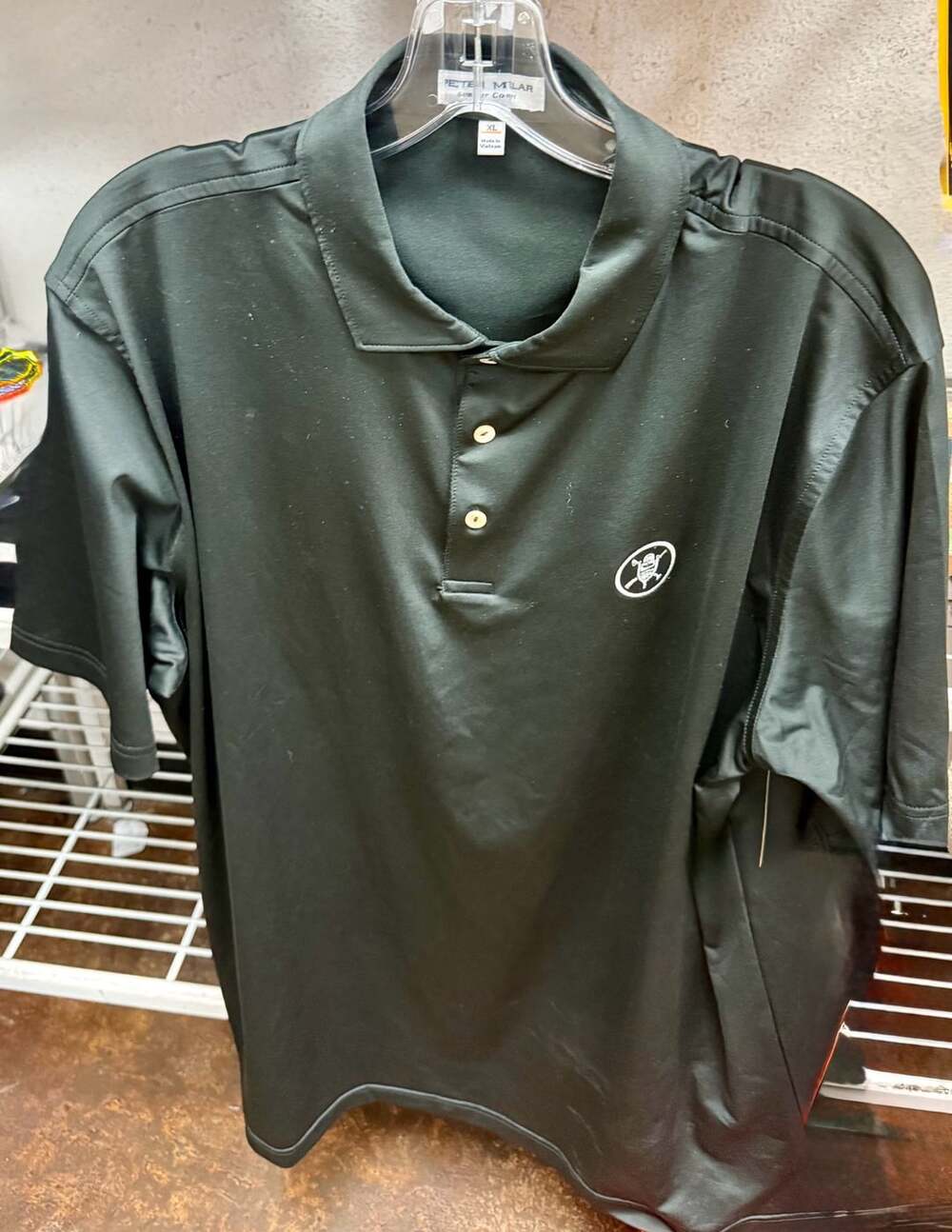 Peter Millar Summer Comfort Black Golf Polo Shirt, XL